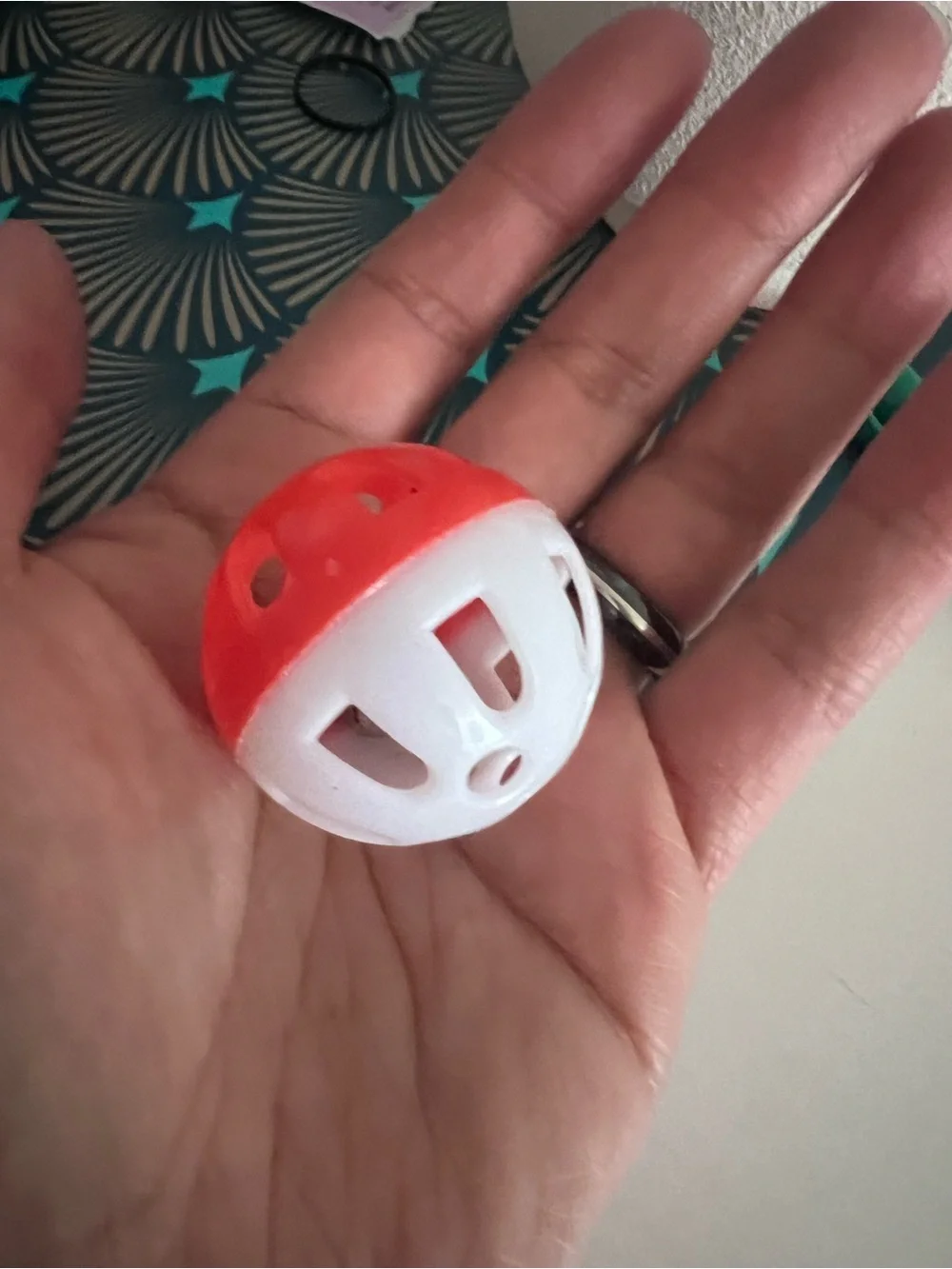Red Smiling Plush Toy and Jingly Ball for Cats - Cat Toy